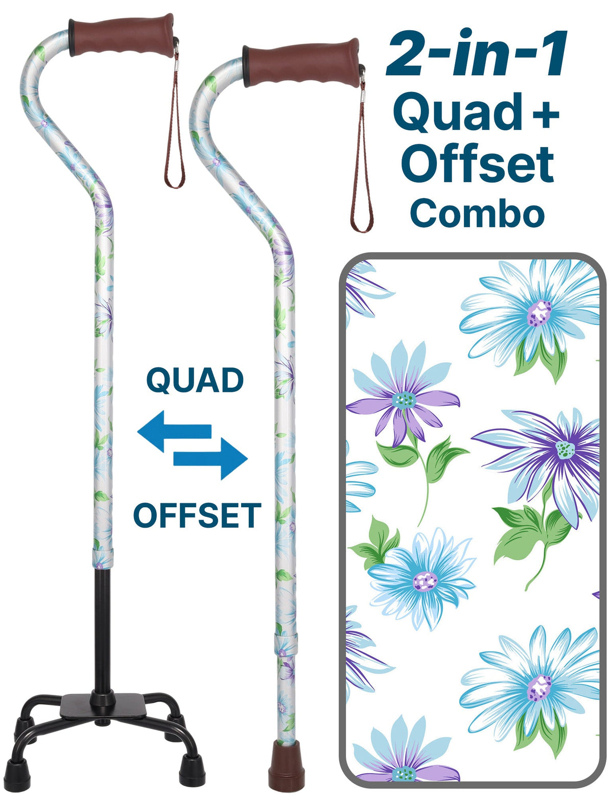 Heavenly Gardens: Supportive Quad Base Cane - Comfort Grip Quad Base Canes - Tophatter Daily Deals