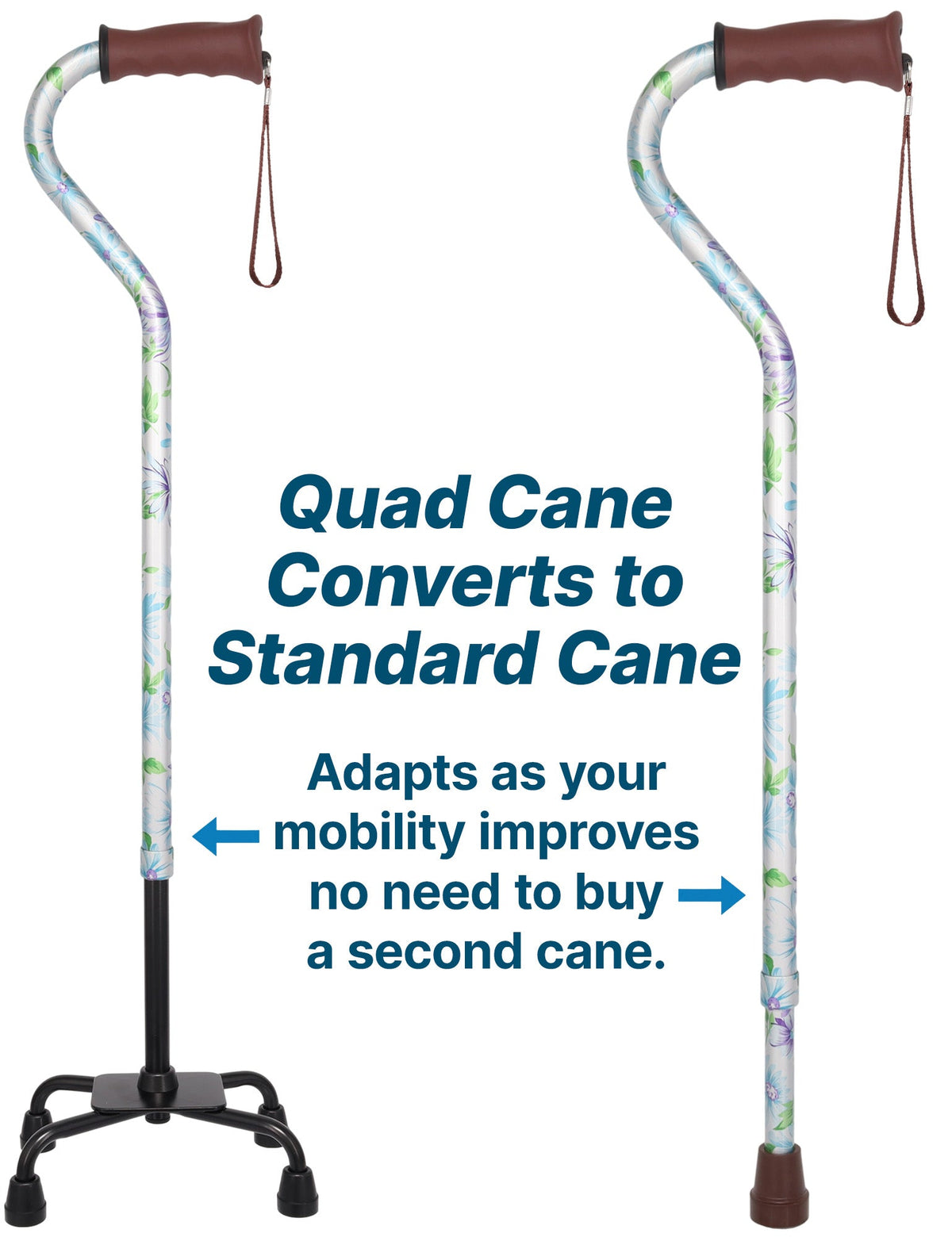Heavenly Gardens: Supportive Quad Base Cane - Comfort Grip Quad Base Canes - Tophatter Daily Deals