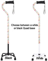 Watercolor Flowers Vivienne May Convertible Quad Base Walking Cane with Comfort Grip - Adjustable Sh - Tophatter Daily Deals