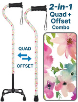 Pink Vivienne May Convertible Quad Base Walking Cane with Comfort Grip - Adjustable Shaft - Tophatter Daily Deals