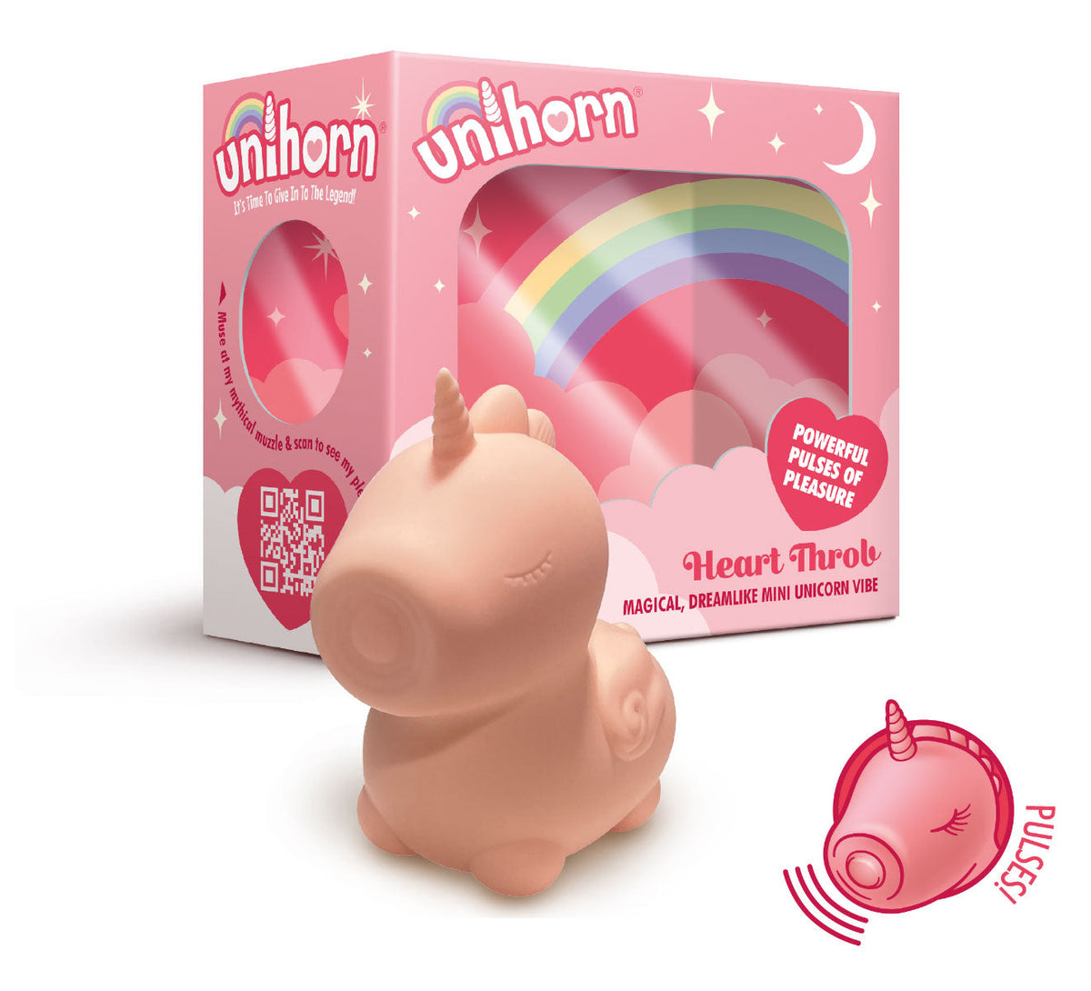 Heart Throb The Pulsing One (Soft Pink) – Mini Vibrator with 10 Speeds and Tongue Motion Patterns > Sex Toys For Ladies > Clitoral Vibrators and Stimulators - Tophatter Daily Deals