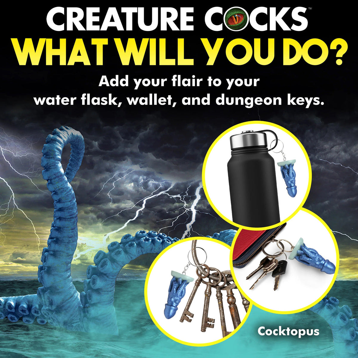 Blue Cocktopus Keychain Adult Novelty Keyring for Fantasy Fans > Novelties > Gag Gifts - Tophatter Daily Deals
