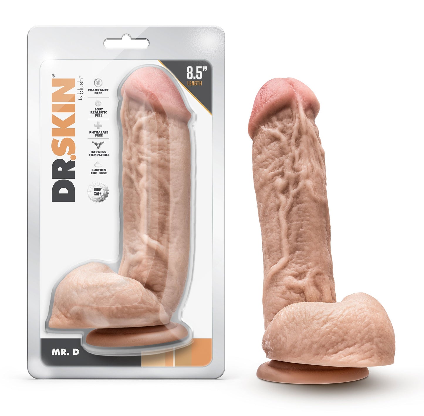 Mr. D 8.5 Inch Beige Dildo with Balls and Suction Base > Dildos > Realistic Dildos - Tophatter Daily Deals