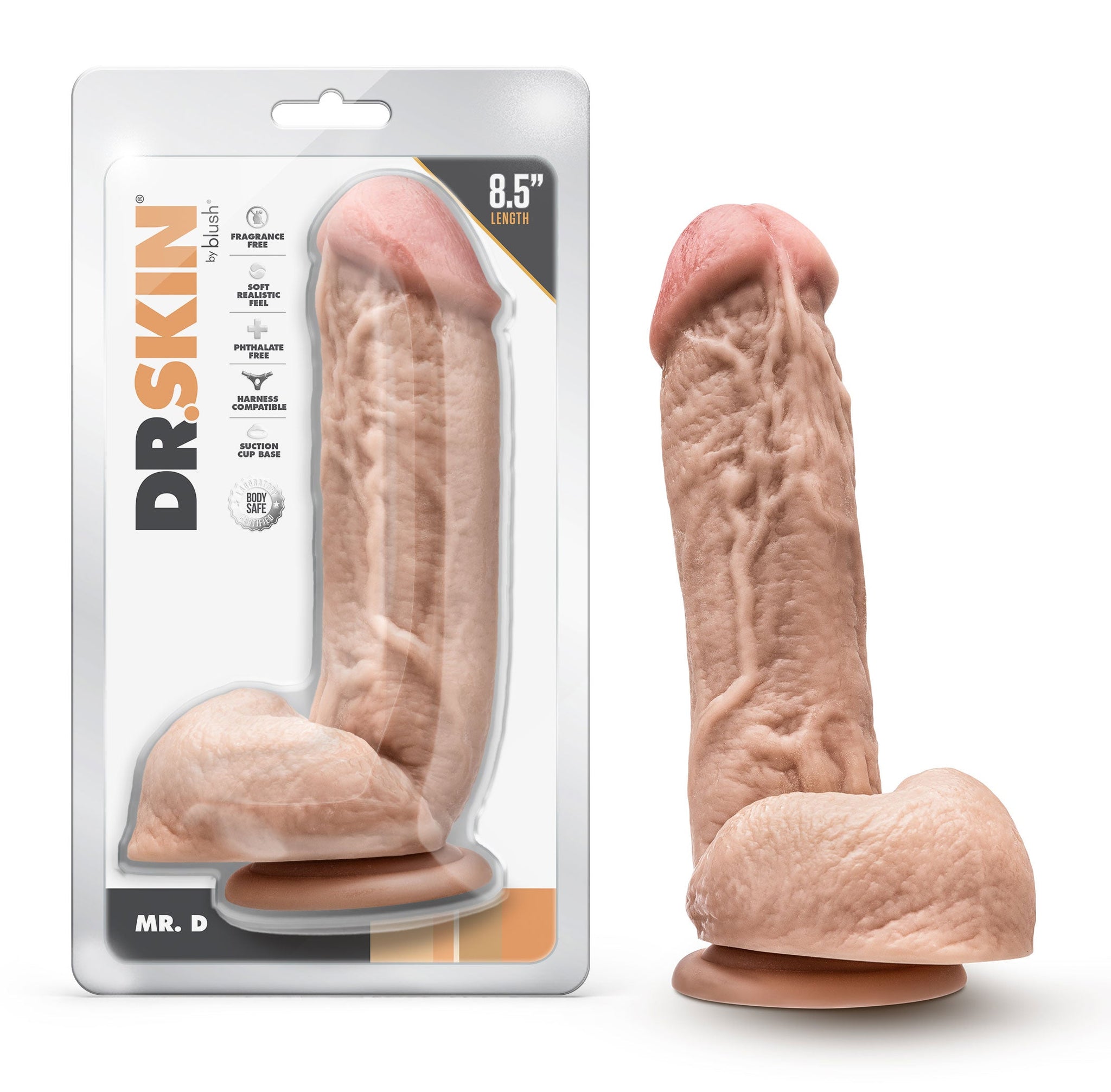 Mr. D 8.5 Inch Beige Dildo with Balls and Suction Base > Dildos > Realistic Dildos - Tophatter Daily Deals