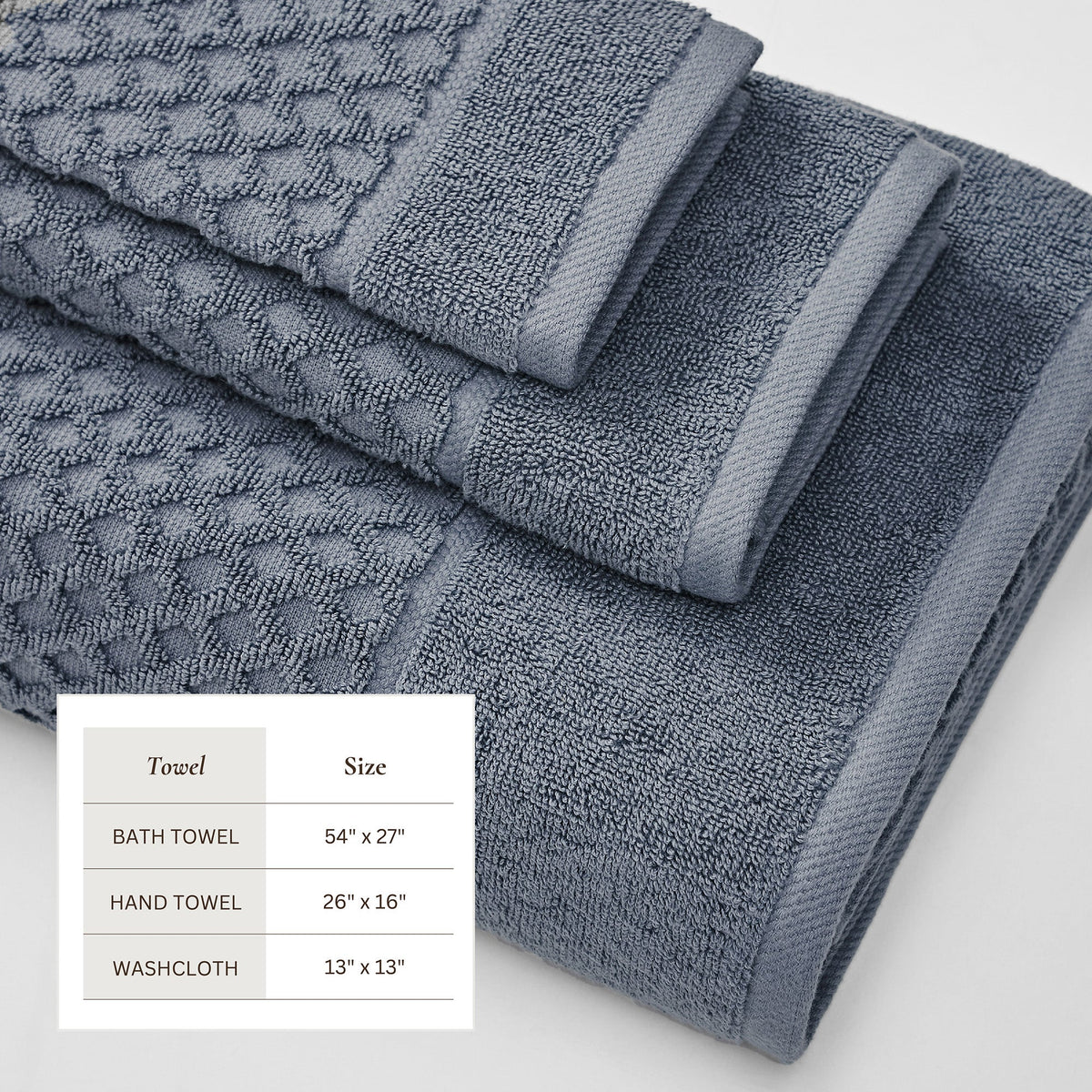 Cotton Diamond Waffle Weave Bath Towel Set - Grayson Collection Bath - Tophatter Daily Deals