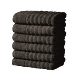 Luxury Combed Cotton Bath Towel Set - Karina Collection Hand Towel (Pack of 6) Midnight Grey Bath - Tophatter Daily Deals