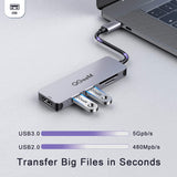 QGeeM 5-in-1 USB C to HDMI Adapter with 4K HDMI Output USB C to HDMI Adapter - Tophatter Daily Deals