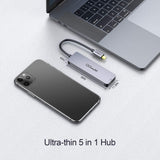 QGeeM 5-in-1 USB C to HDMI Adapter with 4K HDMI Output USB C to HDMI Adapter - Tophatter Daily Deals