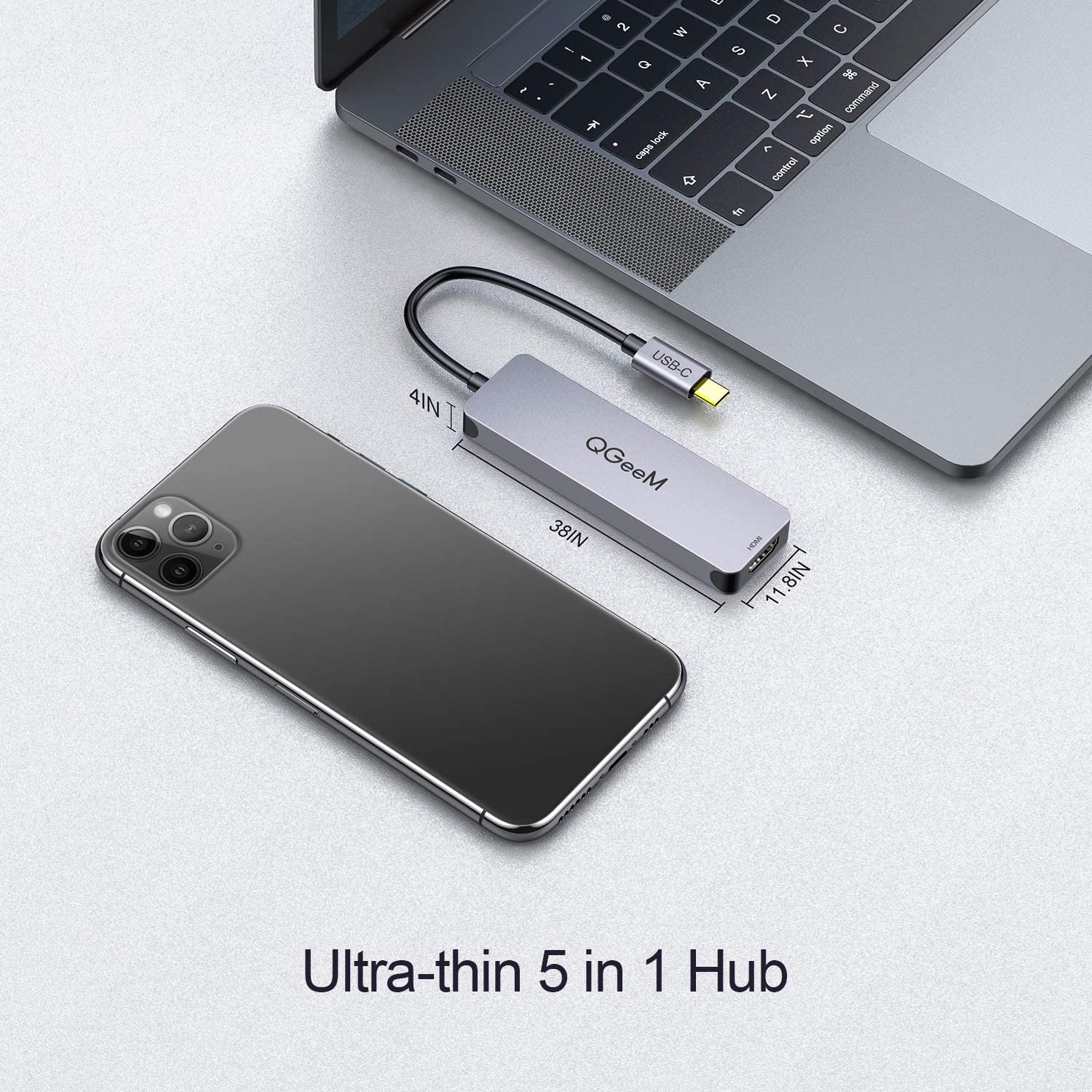 QGeeM 5-in-1 USB C to HDMI Adapter with 4K HDMI Output USB C to HDMI Adapter - Tophatter Daily Deals