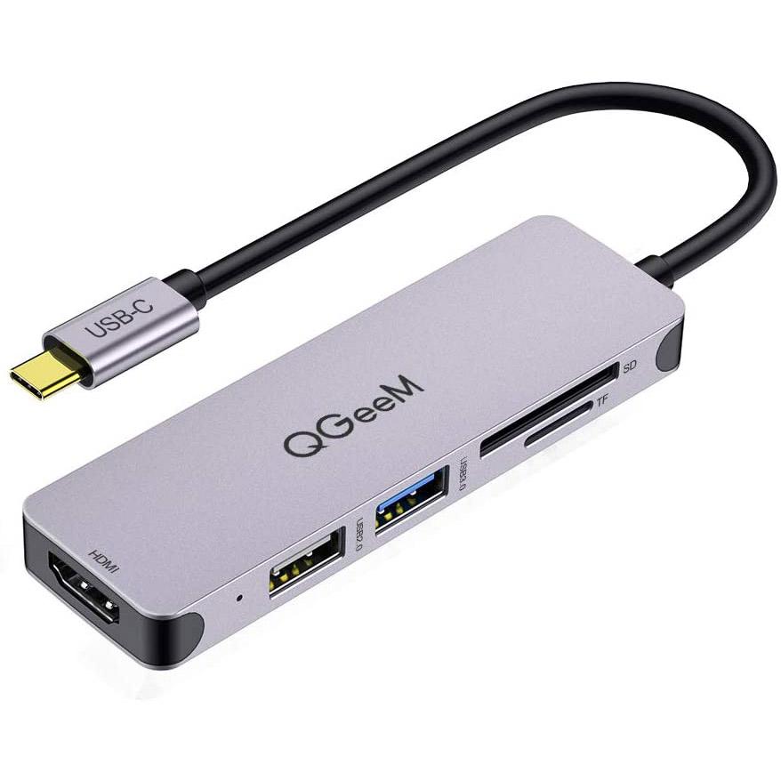 QGeeM 5-in-1 USB C to HDMI Adapter with 4K HDMI Output USB C to HDMI Adapter - Tophatter Daily Deals