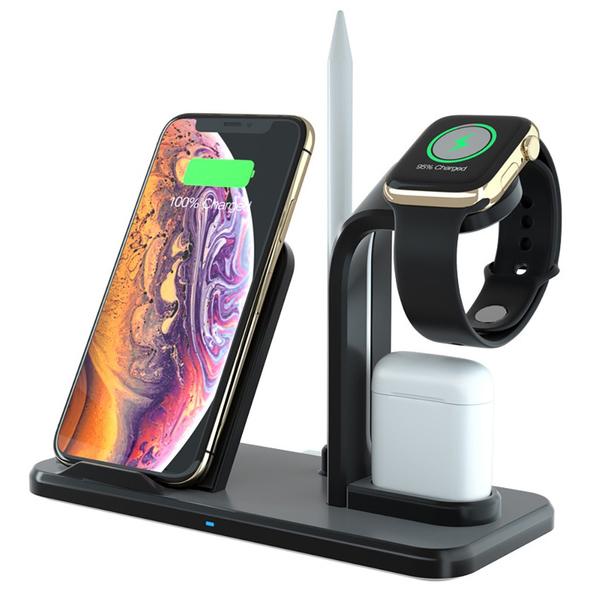 Qi 10W Fast Phone Wireless Charging Stand Black Charging Station - Tophatter Daily Deals