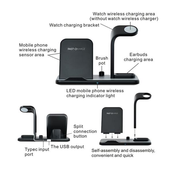 Qi 10W Fast Phone Wireless Charging Stand Charging Station - Tophatter Daily Deals