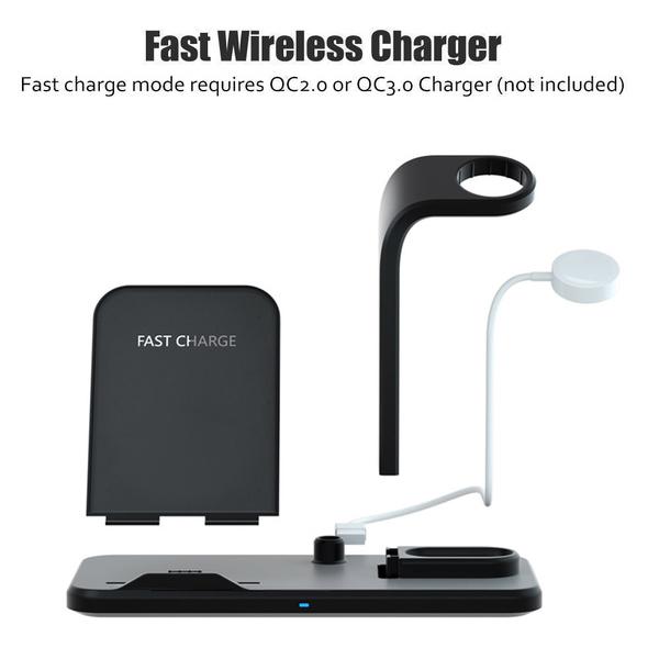 Qi 10W Fast Phone Wireless Charging Stand Charging Station - Tophatter Daily Deals