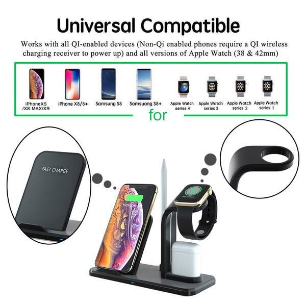 Qi 10W Fast Phone Wireless Charging Stand Charging Station - Tophatter Daily Deals