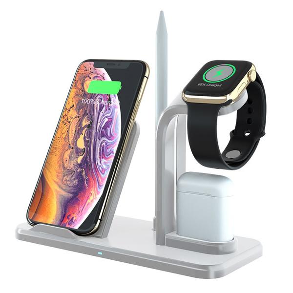 Qi 10W Fast Phone Wireless Charging Stand White Charging Station - Tophatter Daily Deals