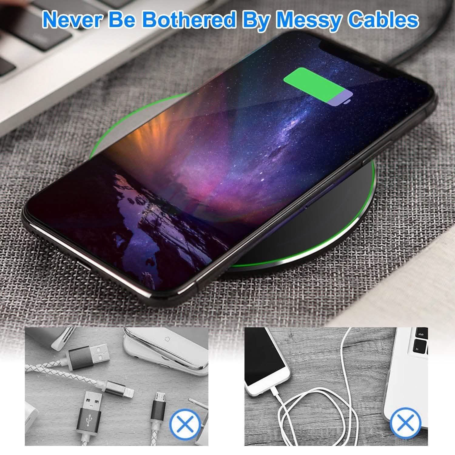 Qi Fast Wireless Charger 10W Charging Pads Mobile Accessories - Tophatter Daily Deals