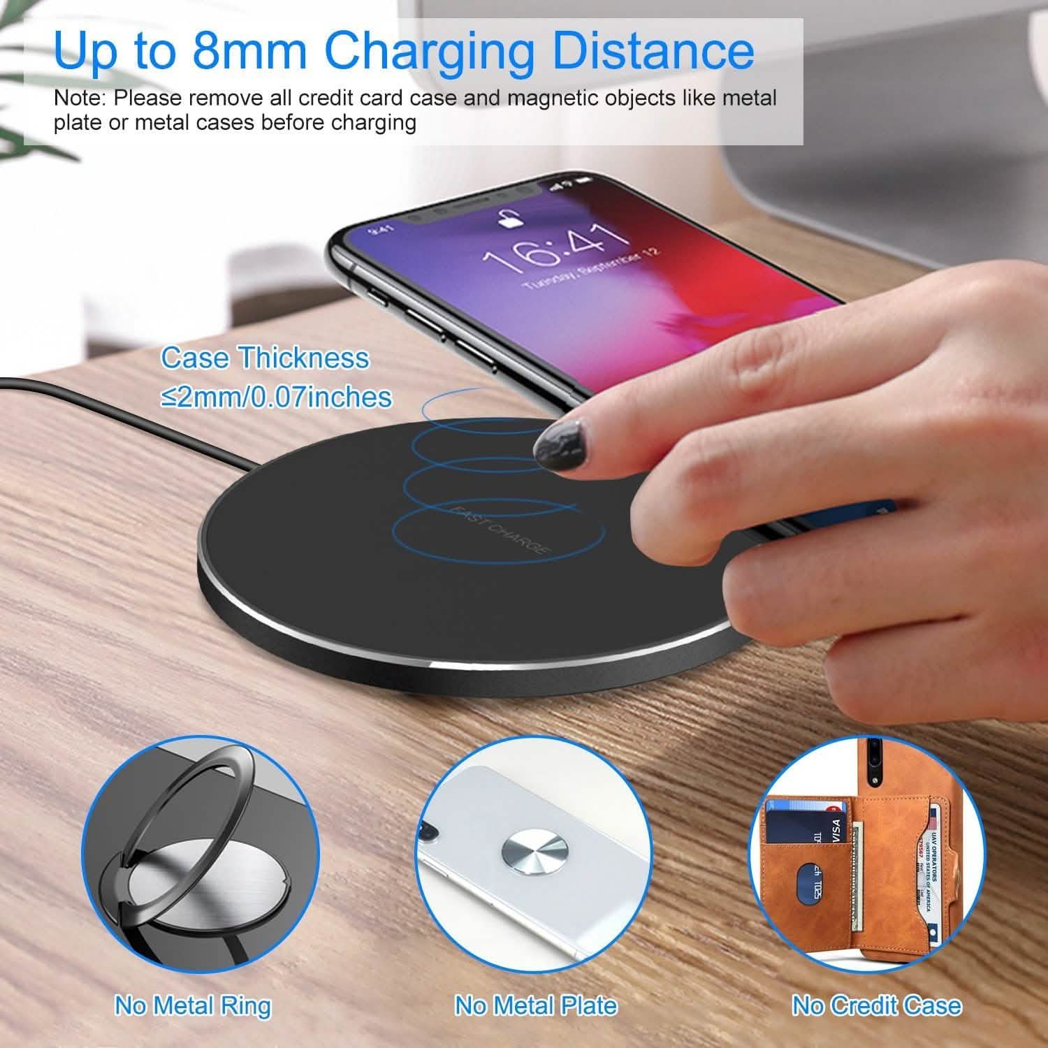 Qi Fast Wireless Charger 10W Charging Pads Mobile Accessories - Tophatter Daily Deals