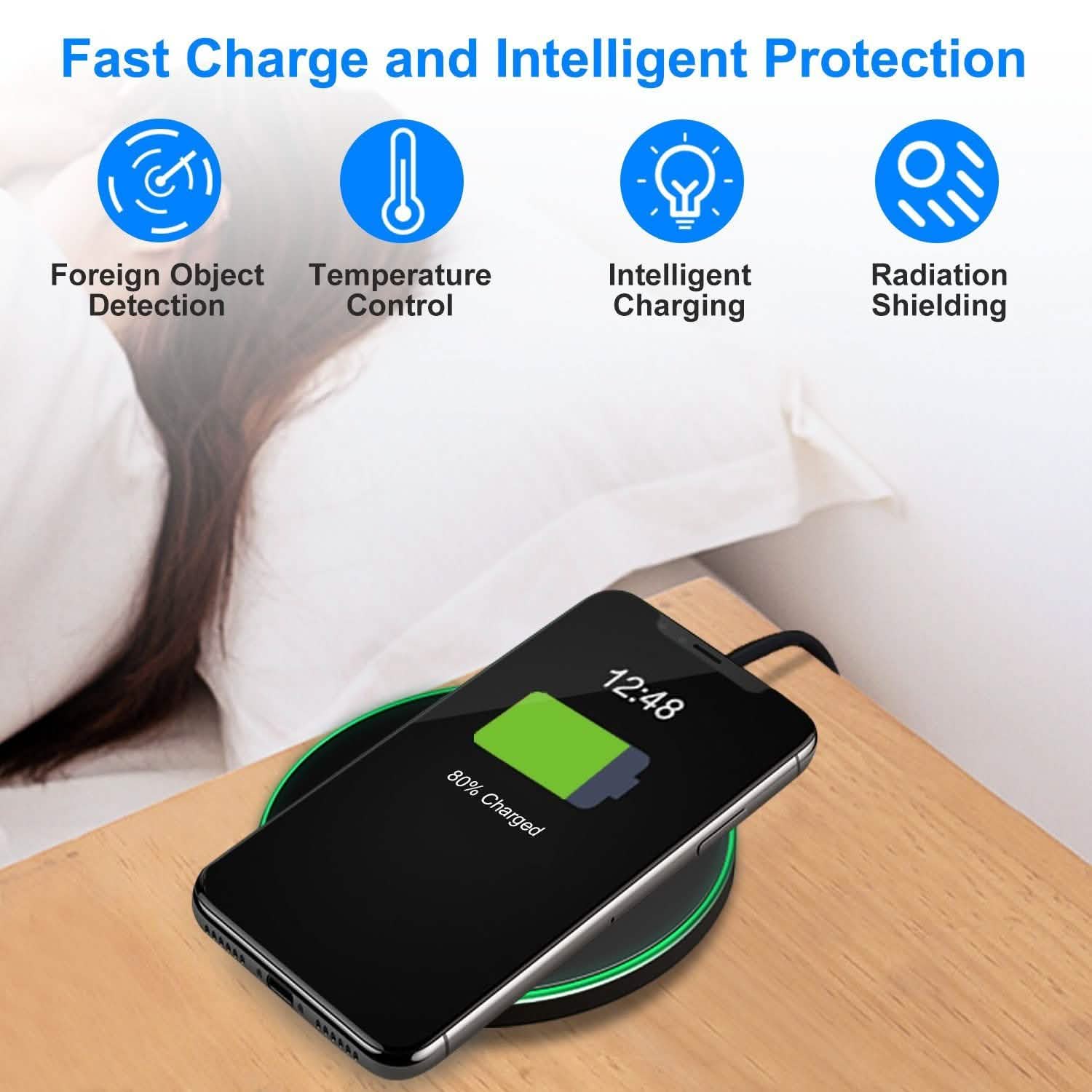 Qi Fast Wireless Charger 10W Charging Pads Mobile Accessories - Tophatter Daily Deals