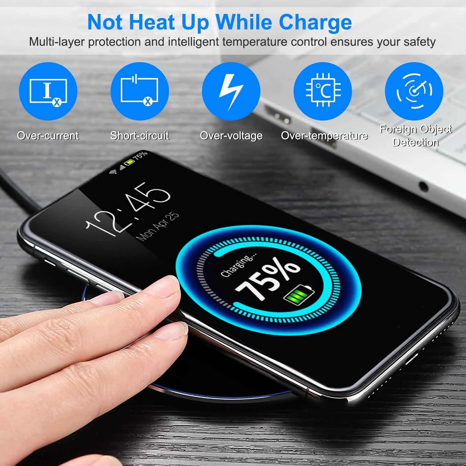 Qi Fast Wireless Charger 10W Charging Pads Mobile Accessories - Tophatter Daily Deals