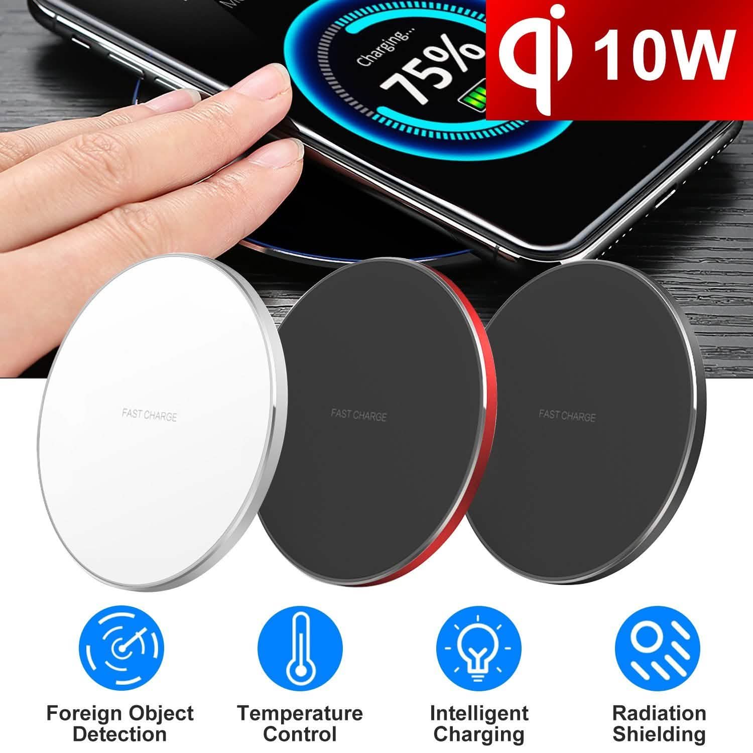 Qi Fast Wireless Charger 10W Charging Pads Mobile Accessories - Tophatter Daily Deals