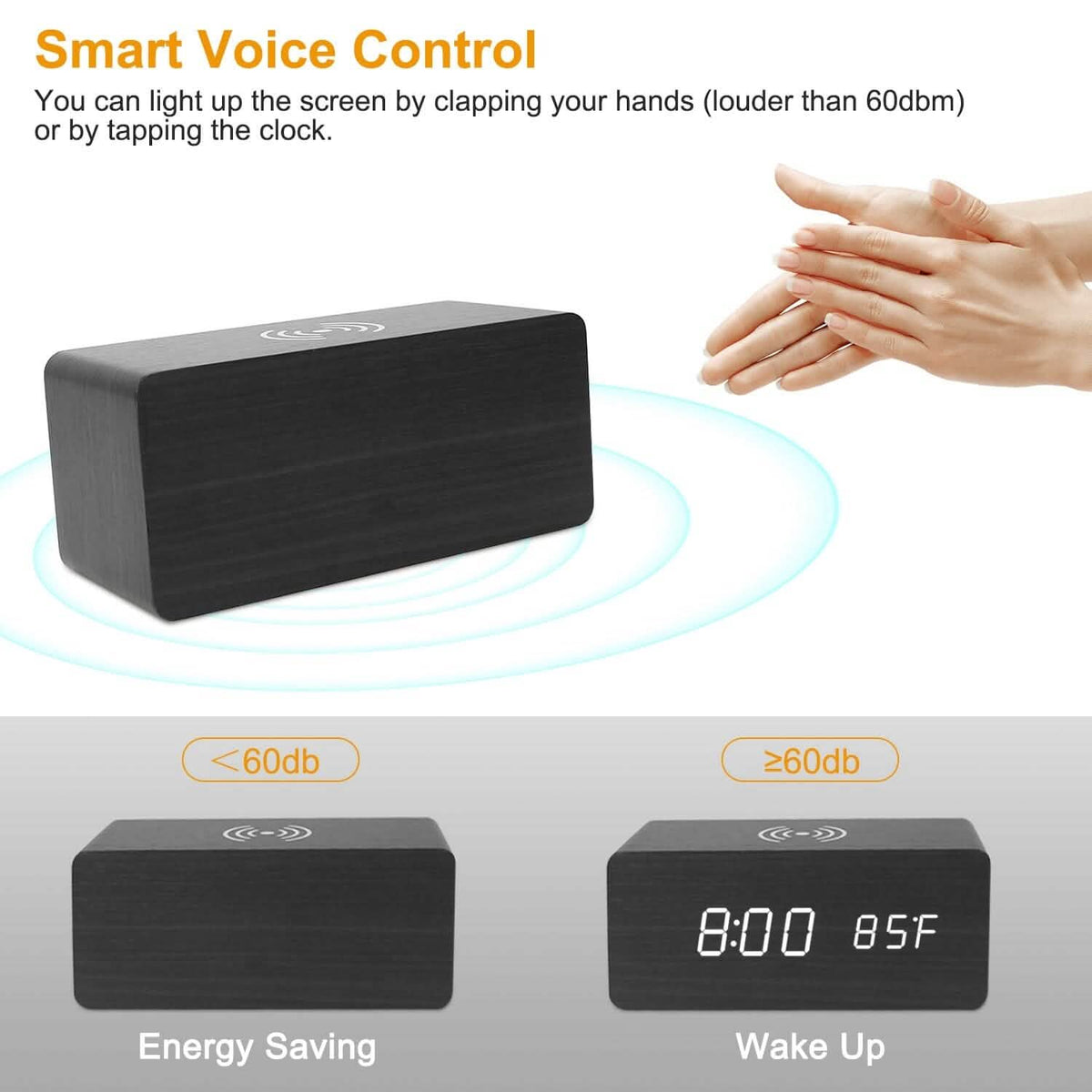 Qi Wireless Charger Digital Alarm Clock Household Appliances - Tophatter Daily Deals