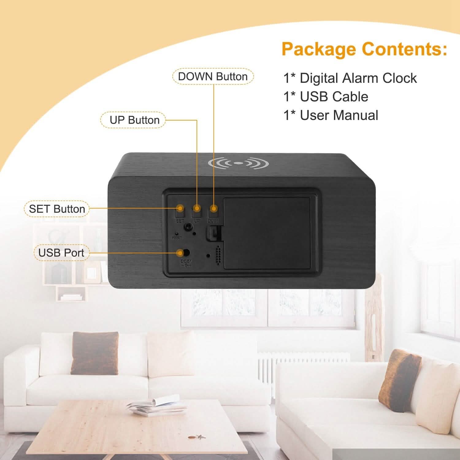Qi Wireless Charger Digital Alarm Clock Household Appliances - Tophatter Daily Deals