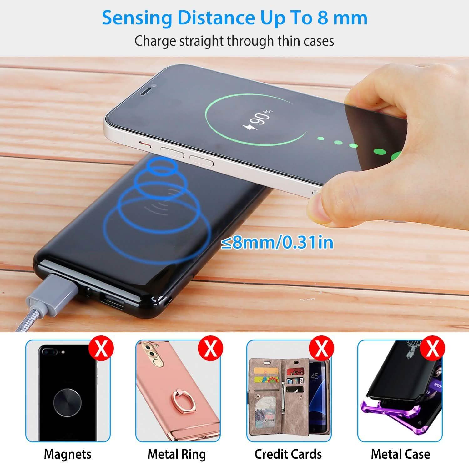 Qi Wireless Charging Station 10000mAh Power Bank Mobile Accessories - Tophatter Daily Deals