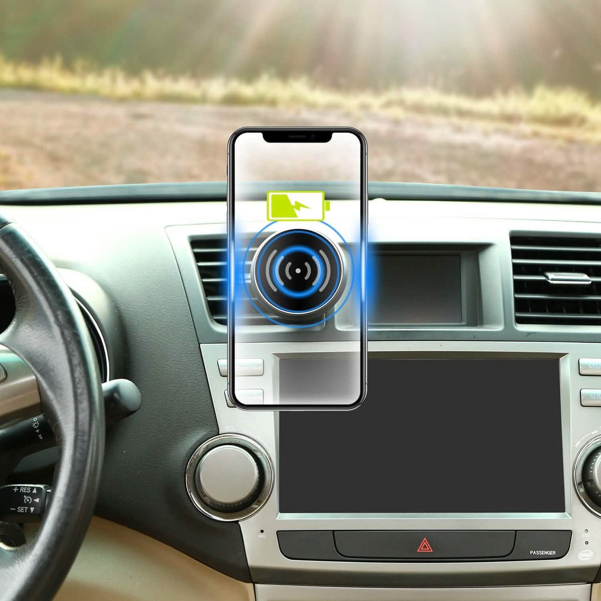 Qi Wireless Magnetic Car Charger Automotive - Tophatter Daily Deals