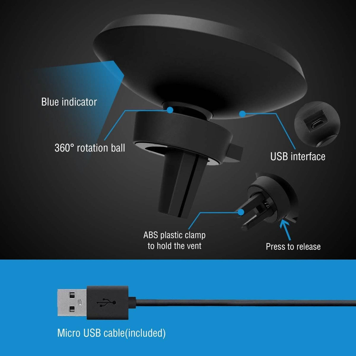 Qi Wireless Magnetic Car Charger Automotive - Tophatter Daily Deals