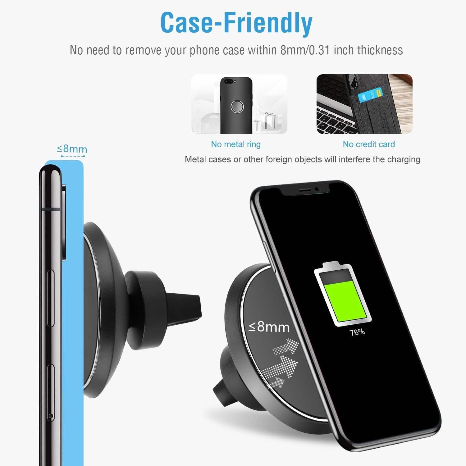 Qi Wireless Magnetic Car Charger Automotive - Tophatter Daily Deals