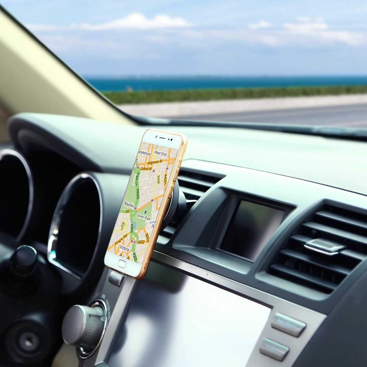 Qi Wireless Magnetic Car Charger Automotive - Tophatter Daily Deals