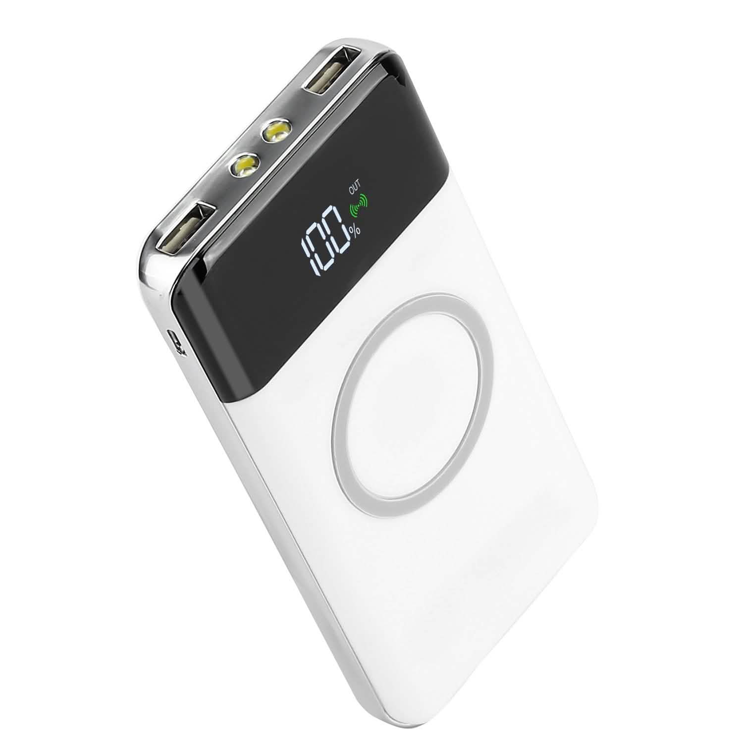 Qi Wireless Station 10000mAh Powerbank with 4 Modes Flashlight Mobile Accessories - Tophatter Daily Deals
