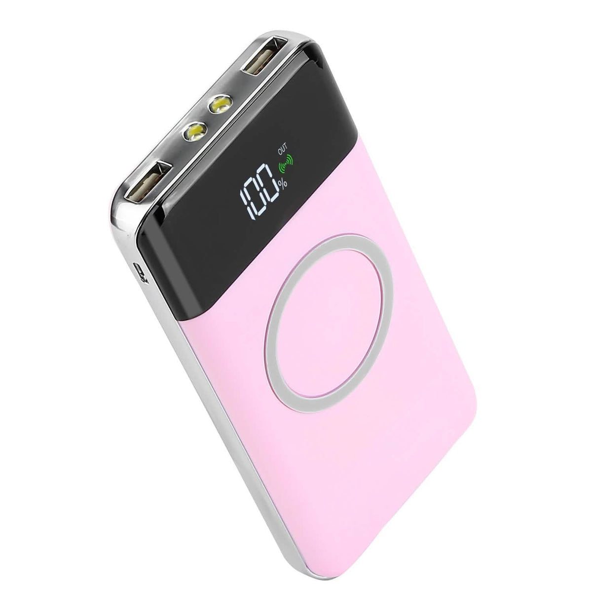 Qi Wireless Station 10000mAh Powerbank with 4 Modes Flashlight Mobile Accessories - Tophatter Daily Deals