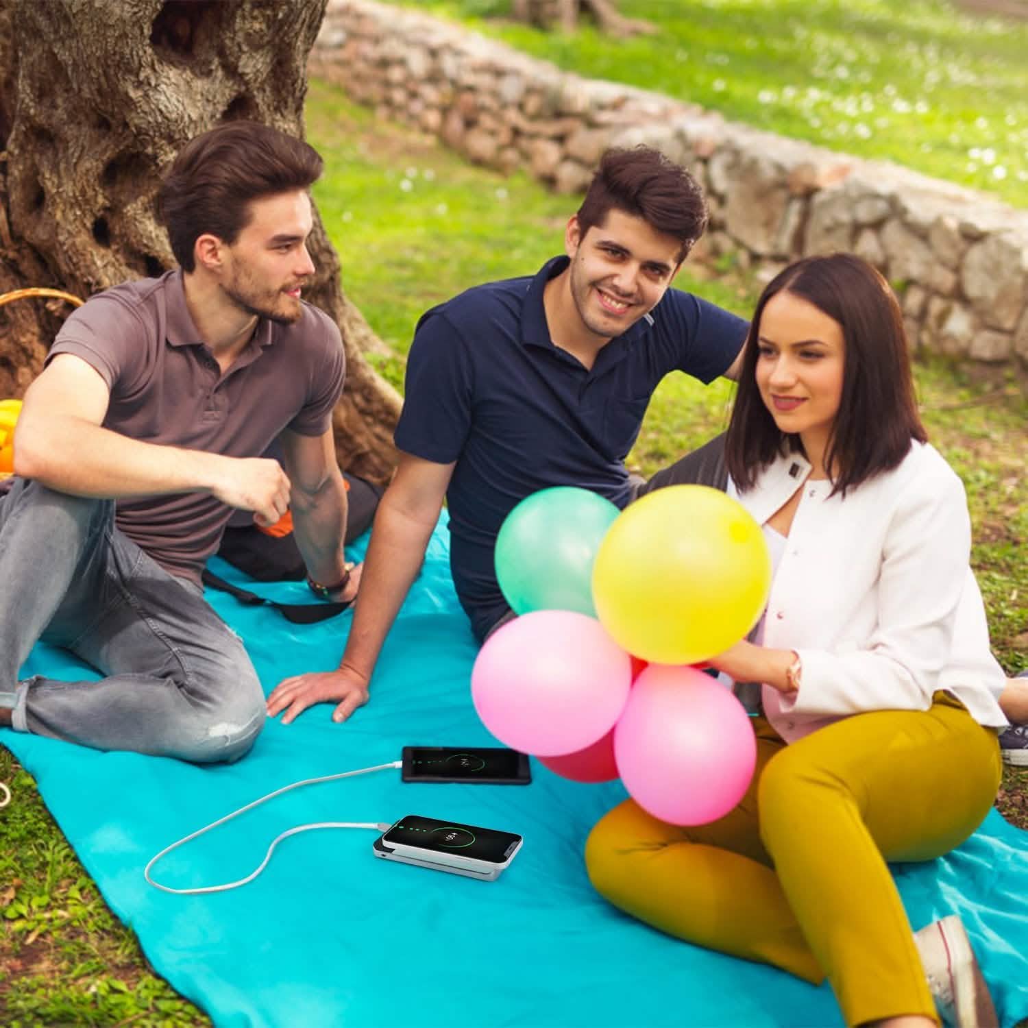 Qi Wireless Station 10000mAh Powerbank with 4 Modes Flashlight Mobile Accessories - Tophatter Daily Deals