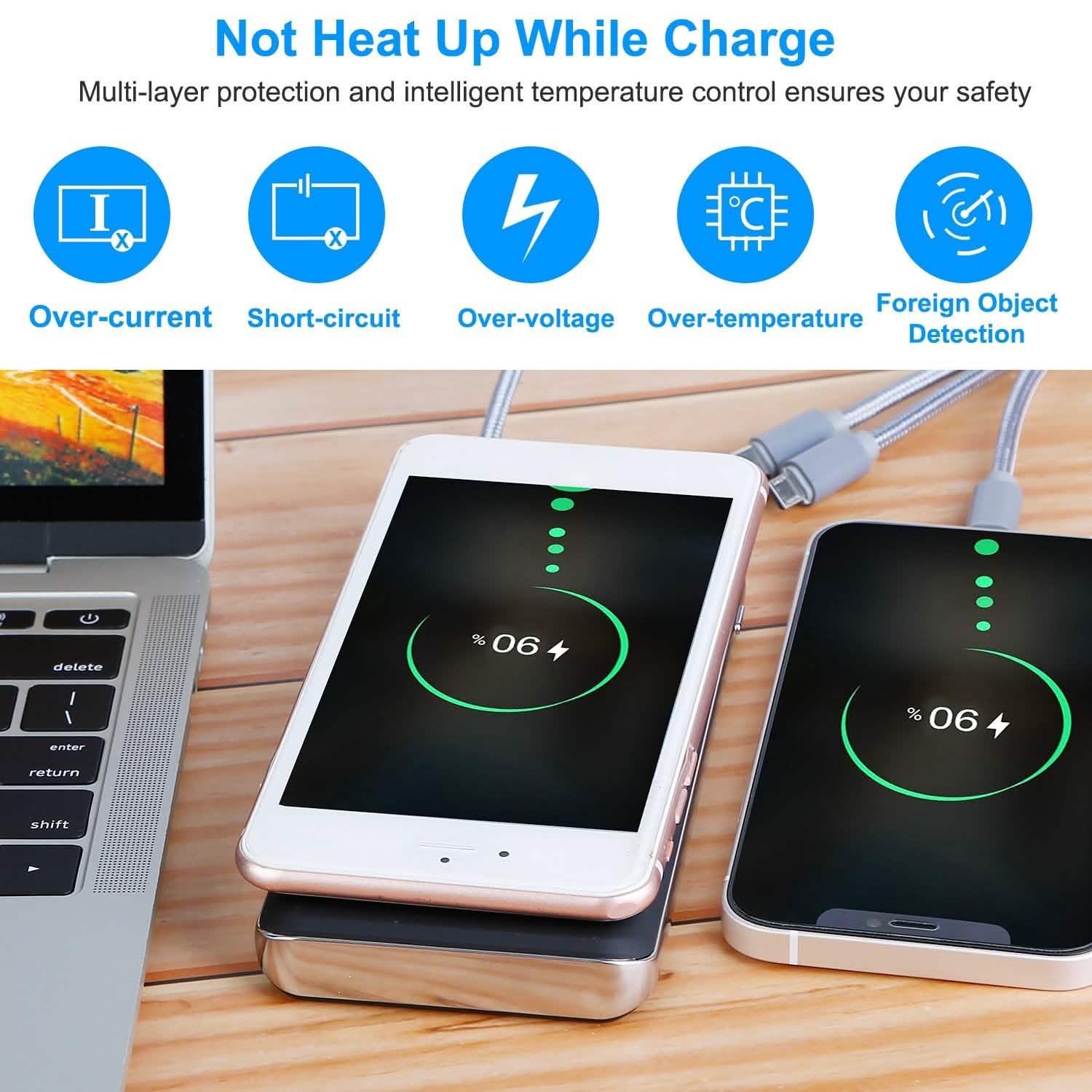 Qi Wireless Station 10000mAh Powerbank with 4 Modes Flashlight Mobile Accessories - Tophatter Daily Deals