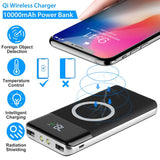 Qi Wireless Station 10000mAh Powerbank with 4 Modes Flashlight Mobile Accessories - Tophatter Daily Deals