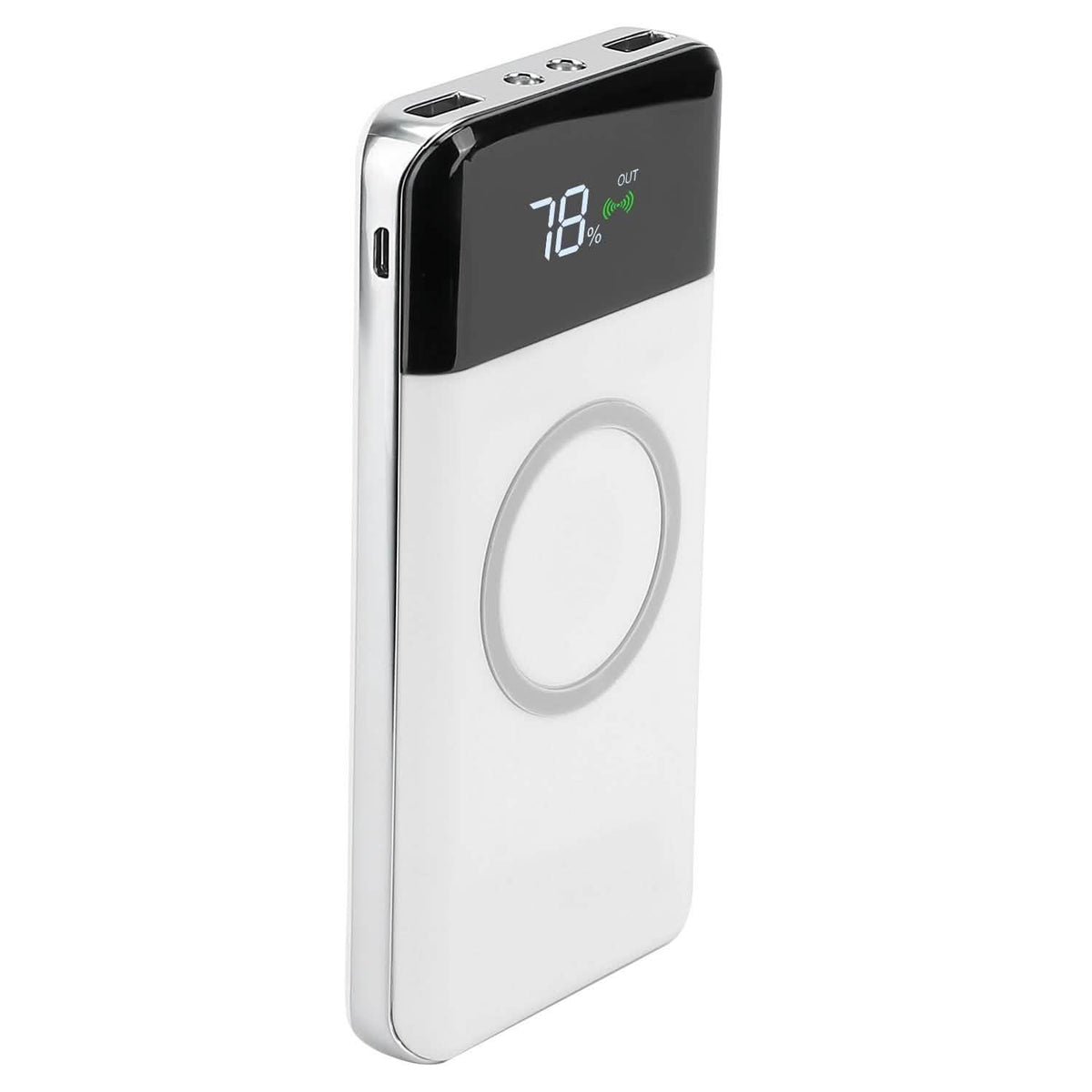 Qi Wireless Station 10000mAh Powerbank with 4 Modes Flashlight White Mobile Accessories - Tophatter Daily Deals