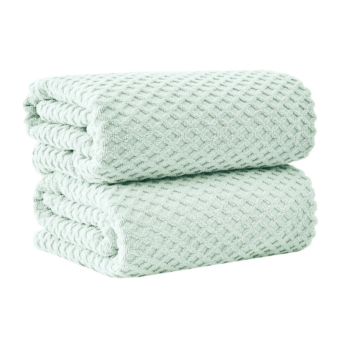 Cotton Diamond Waffle Weave Bath Towel Set - Grayson Collection Bath Sheet (Pack of 2) Pastel Blue Bath - Tophatter Daily Deals