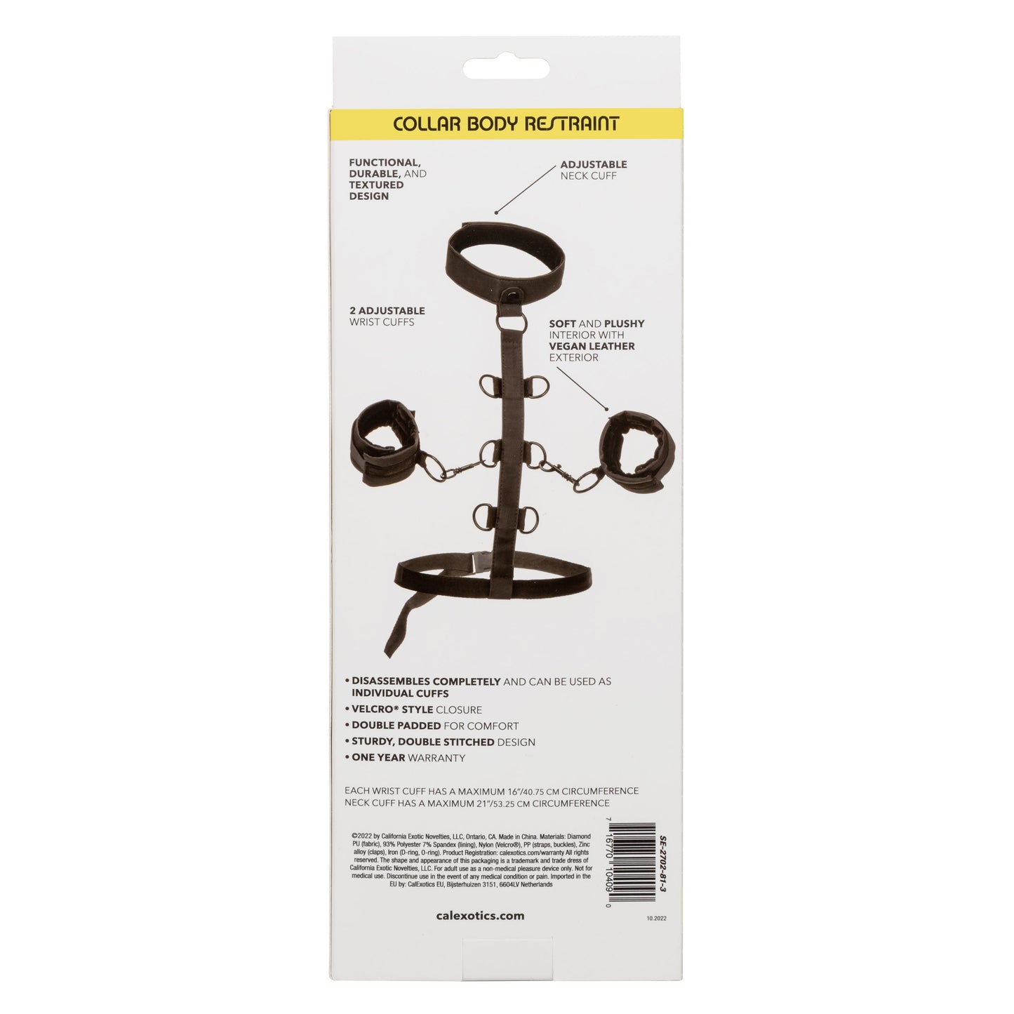 Boundless Collar Body Restraint – Adjustable Body Restraint > Bondage Gear > Restraints - Tophatter Daily Deals