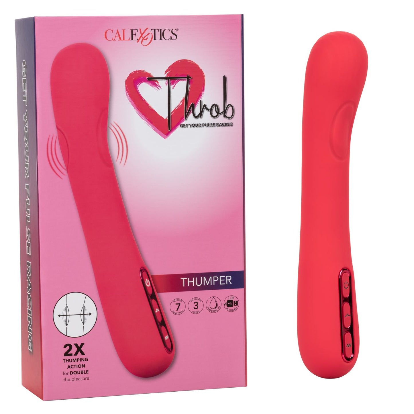Throb Thumper Red Premium Silicone Massager with Dual Thumping Pads and 3-Speed Vibration > Vibrators > Standard Vibrators - Tophatter Daily Deals