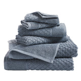 Cotton Diamond Waffle Weave Bath Towel Set - Grayson Collection 6 Piece Set Blue Bath - Tophatter Daily Deals