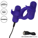 Silicone Triple Orgasm Enhancer in Purple with 12 Vibration Functions and Dual Independent Motors > Cock Ring > Vibrating - Tophatter Daily Deals