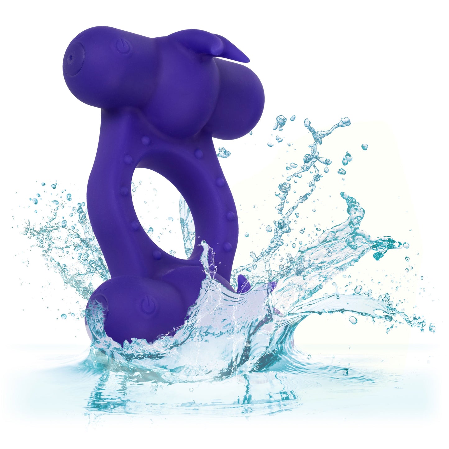 Silicone Triple Orgasm Enhancer in Purple with 12 Vibration Functions and Dual Independent Motors > Cock Ring > Vibrating - Tophatter Daily Deals