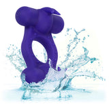 Silicone Triple Orgasm Enhancer in Purple with 12 Vibration Functions and Dual Independent Motors > Cock Ring > Vibrating - Tophatter Daily Deals