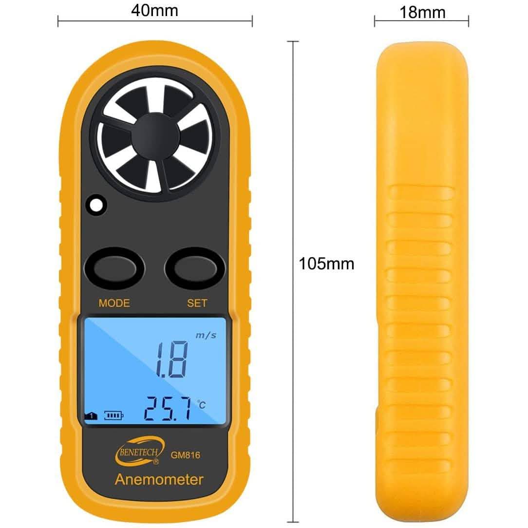 Qotone GM816 Digital Anemometer Wind-Speed Gauge Meter Outdoor Recreation - Tophatter Daily Deals