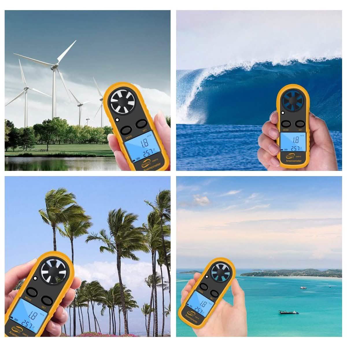 Qotone GM816 Digital Anemometer Wind-Speed Gauge Meter Outdoor Recreation - Tophatter Daily Deals