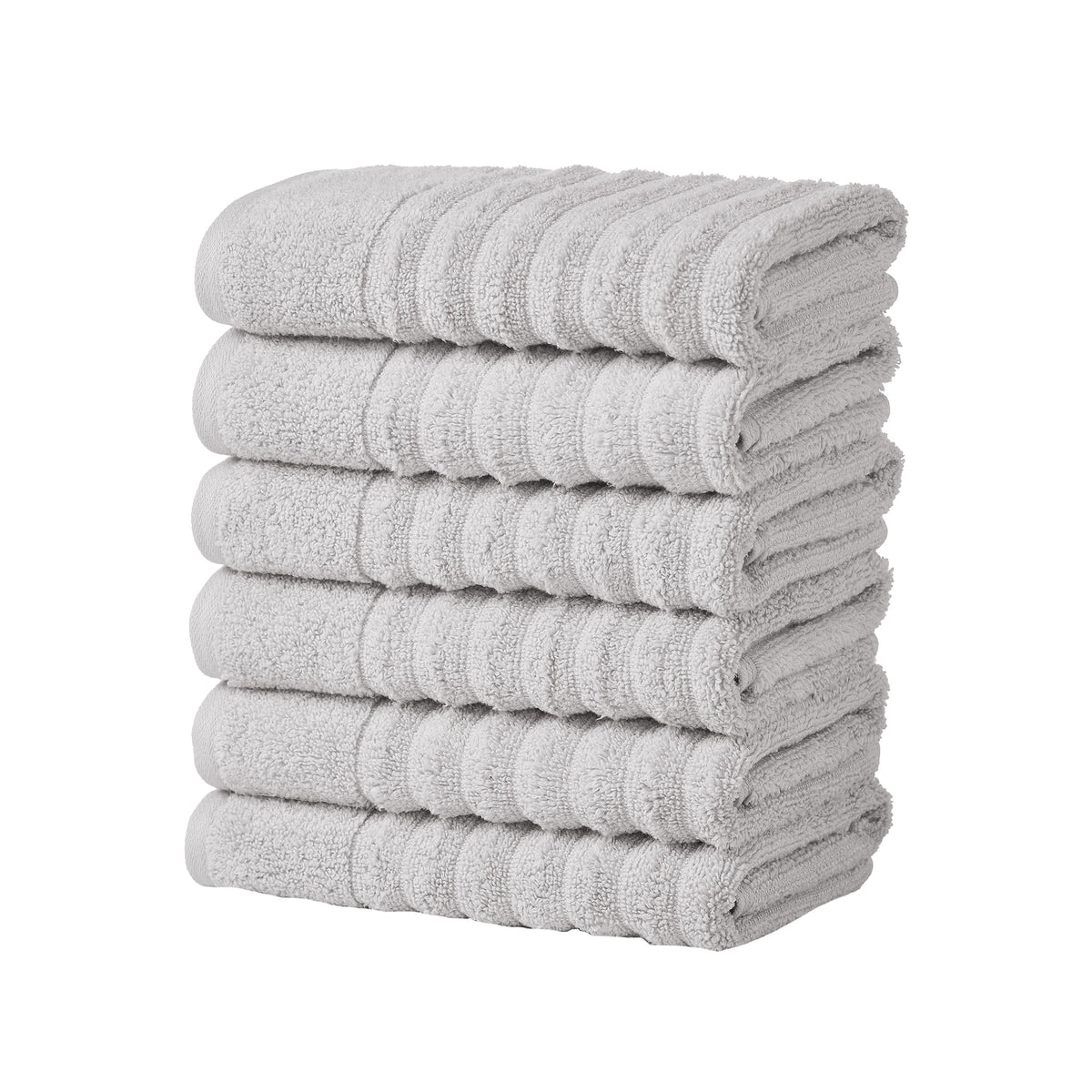 Luxury Combed Cotton Bath Towel Set - Karina Collection Hand Towel (Pack of 6) Light Grey Bath - Tophatter Daily Deals