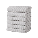 Luxury Combed Cotton Bath Towel Set - Karina Collection Hand Towel (Pack of 6) Light Grey Bath - Tophatter Daily Deals
