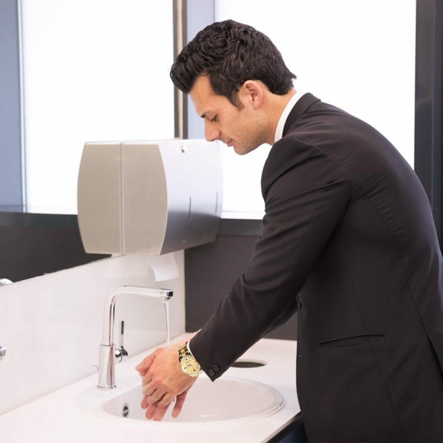 Quartz Watch Luxury Crystal Rhinestone Gold Steel Watches - Tophatter Daily Deals