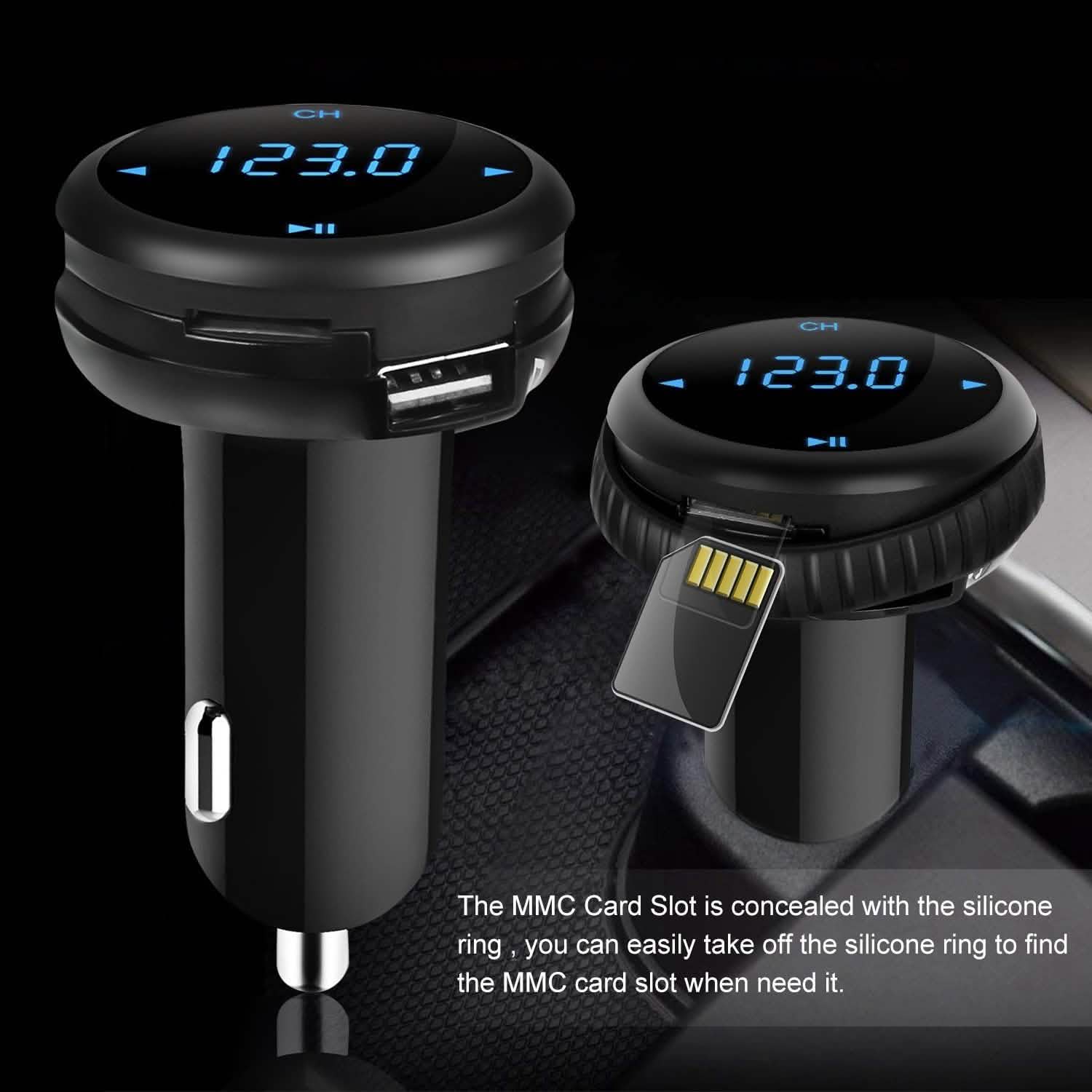 Quick Charge 3.0 Car Charger Wireless 4.2 FM Transmitter 23W 3A Dual USB Automotive - Tophatter Daily Deals